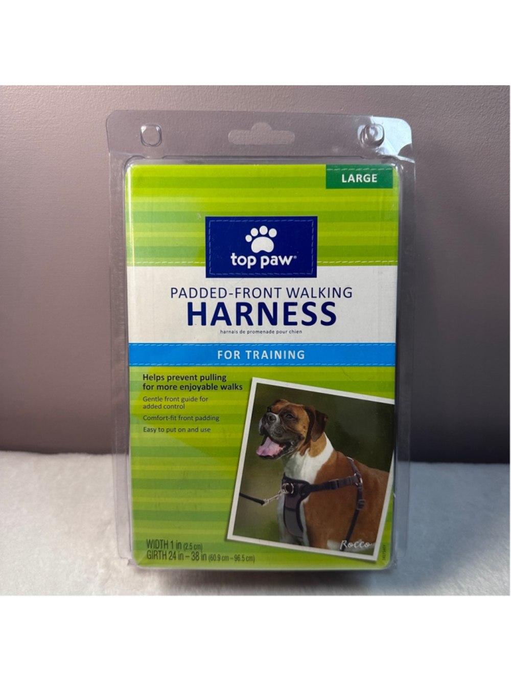 Top Paw Dog Walking Harness Large Black Front Clip Training Adjustable